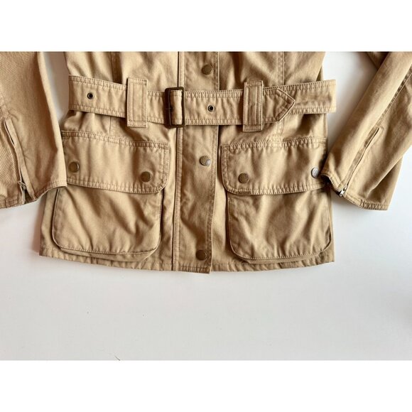BARBOUR Tan Cotton Washed Twill International Belted Field Jacket, Size 6 - Picture 9 of 16